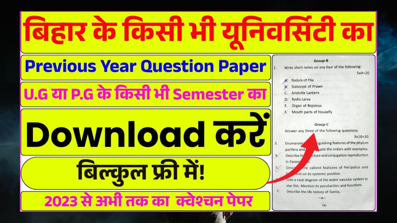 University Previous Year Question Paper All Bihar